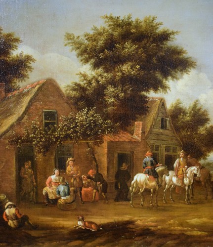 17th century - In the courtyard of the tavern - workshop of David Teniers II (1610-1690)